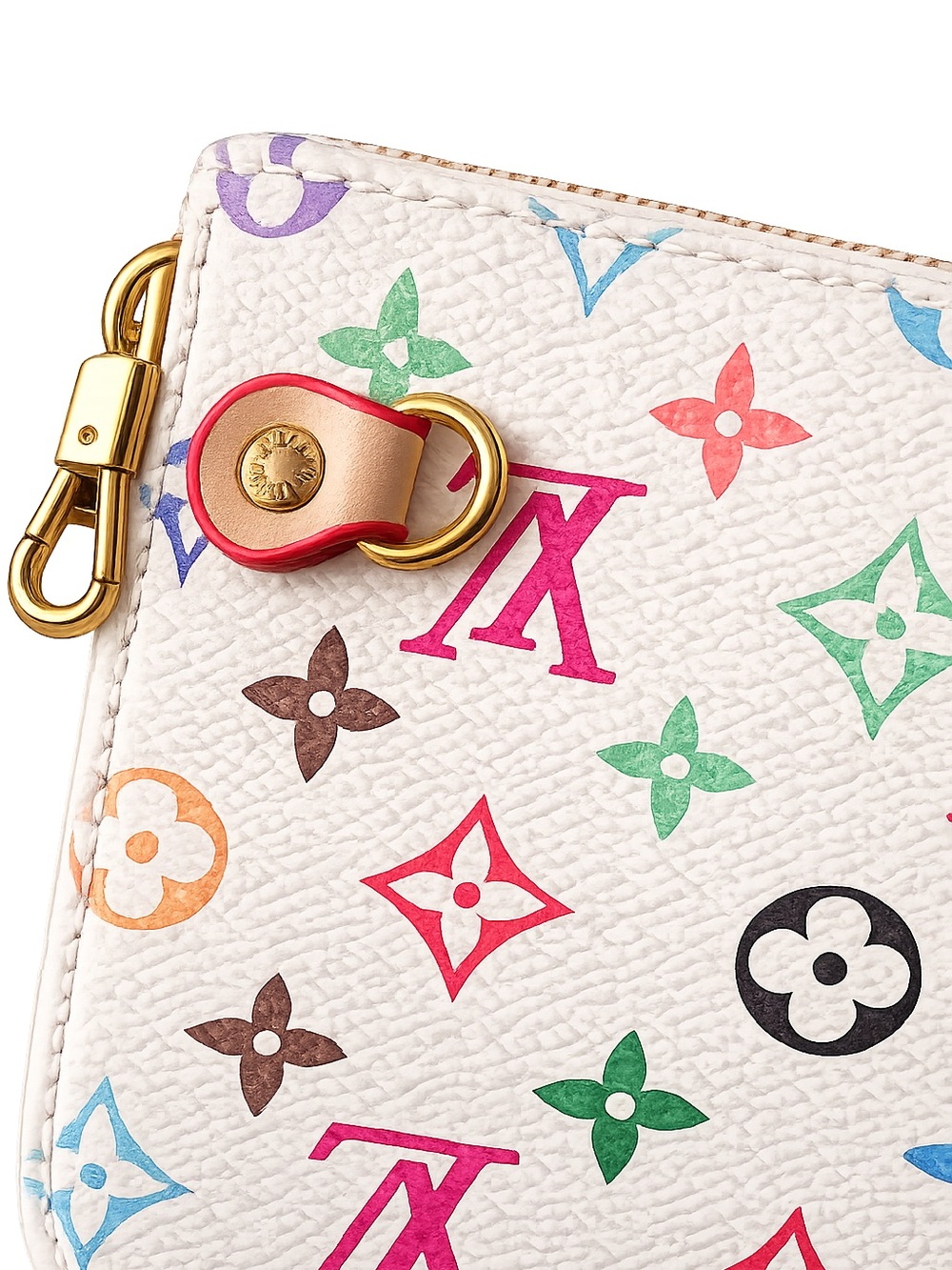 White multicolor monogram purse with cosmetic pouch - Picture 5 of 7